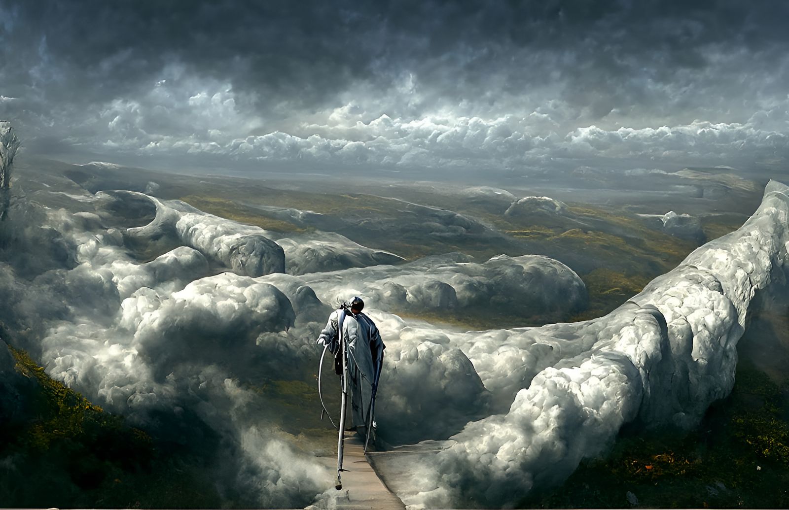 Surreal World Walker in God Rays