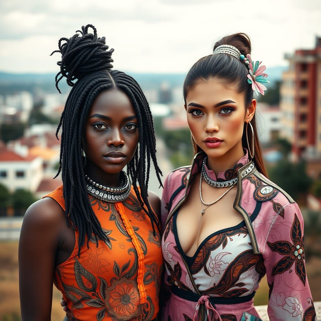 Two Women in Futuristic Brazilian Streetwear