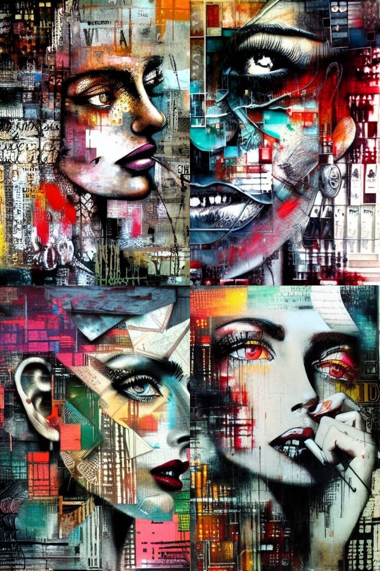 Bank Manager Portrait in Mixed Media Style