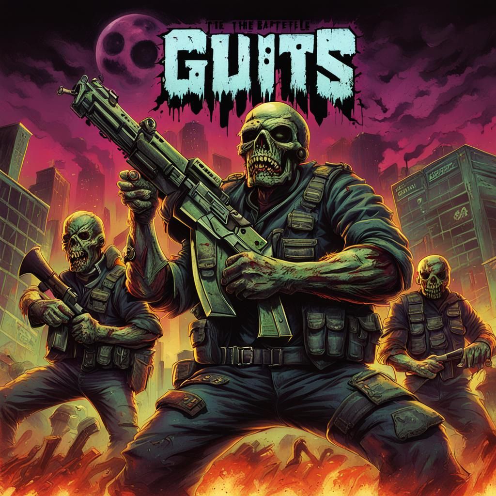 Thrash Metal Album Cover: Zombie Soldier in Battlefield