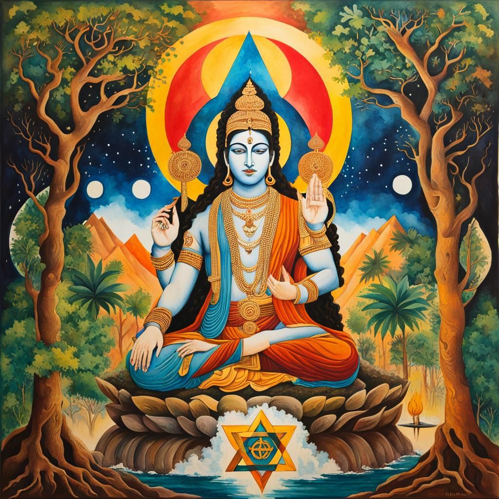 Cultural Collage in Watercolor Style