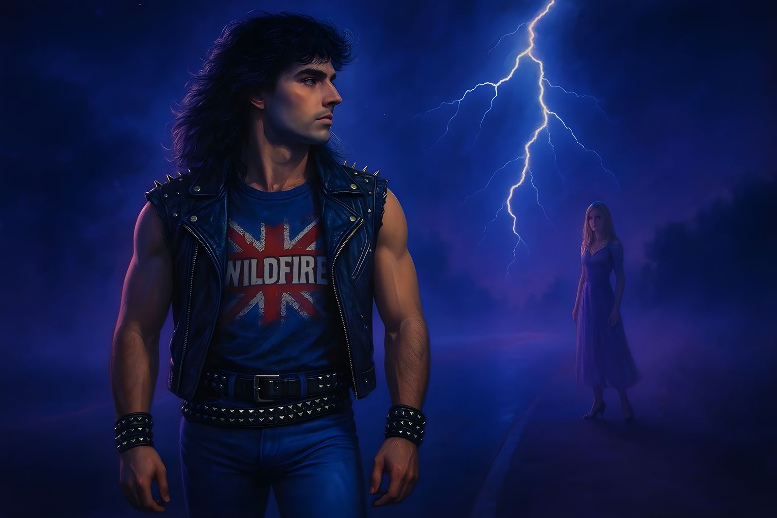 1980s London Midnight Lightning with Heavy Metal Guy