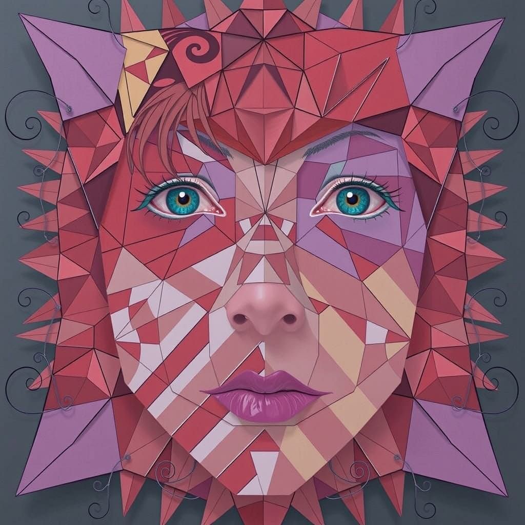 Harlequin in Hypnotic Geometric Wonderland, Op Art