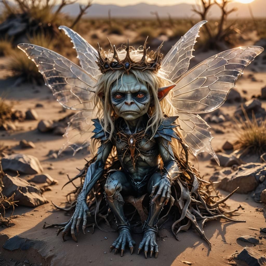 Evil Goblin King on Bone Throne, Macro Photography