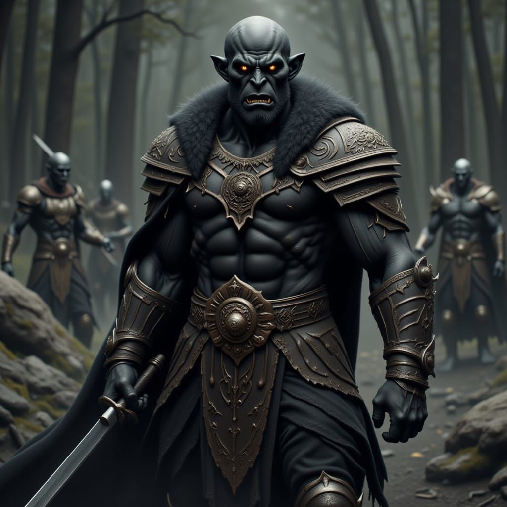 Great Black Orc War Chieftain with Necromancer Aura