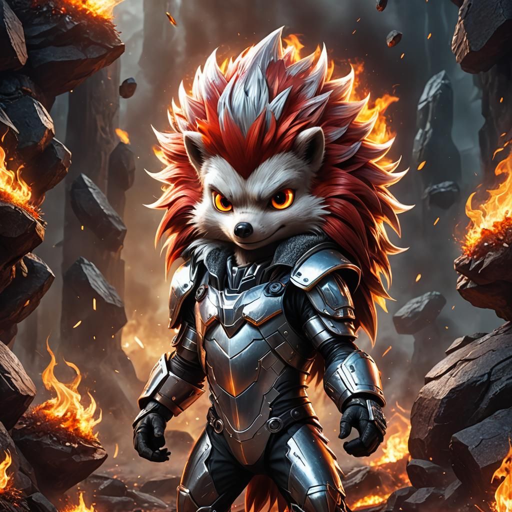 Fiery Hedgehog God: Digital Matte Painting