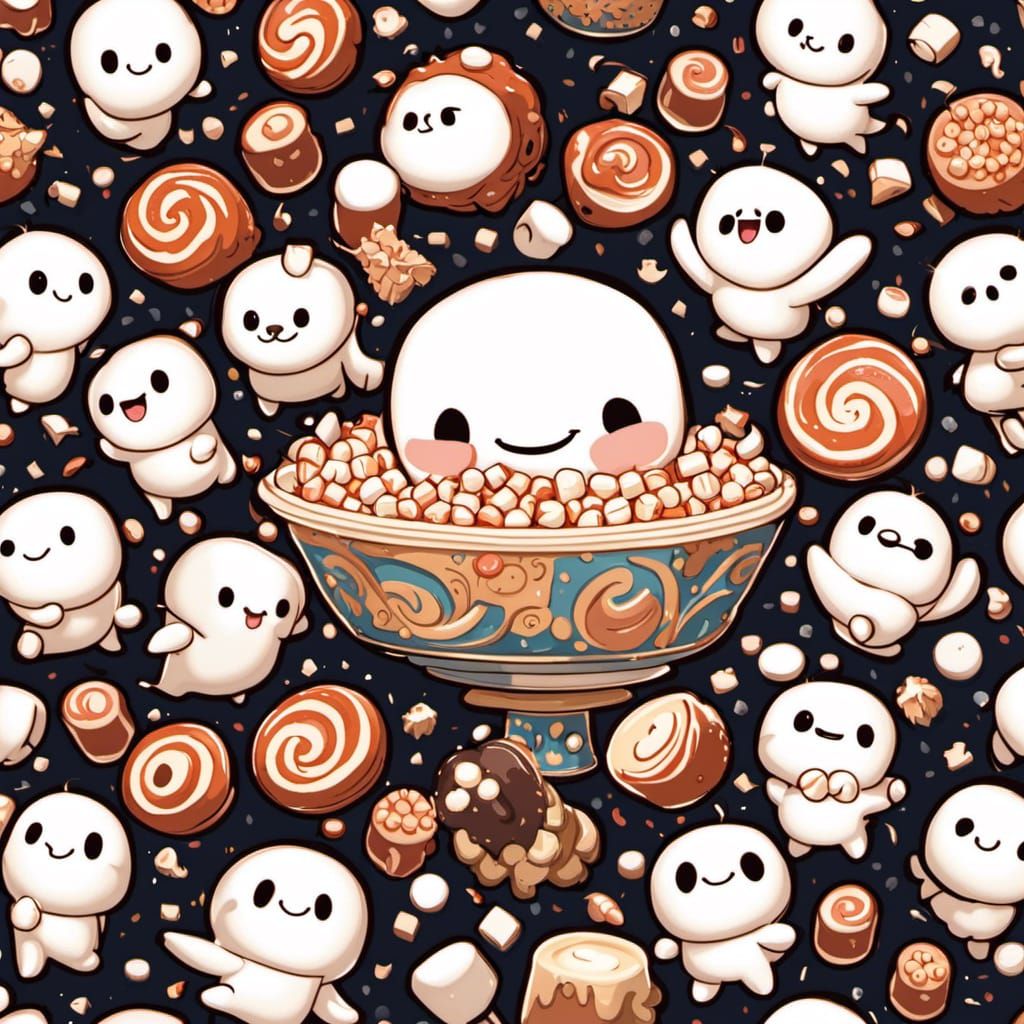 Chibi Marshmallow Vector Art in Pixar Style