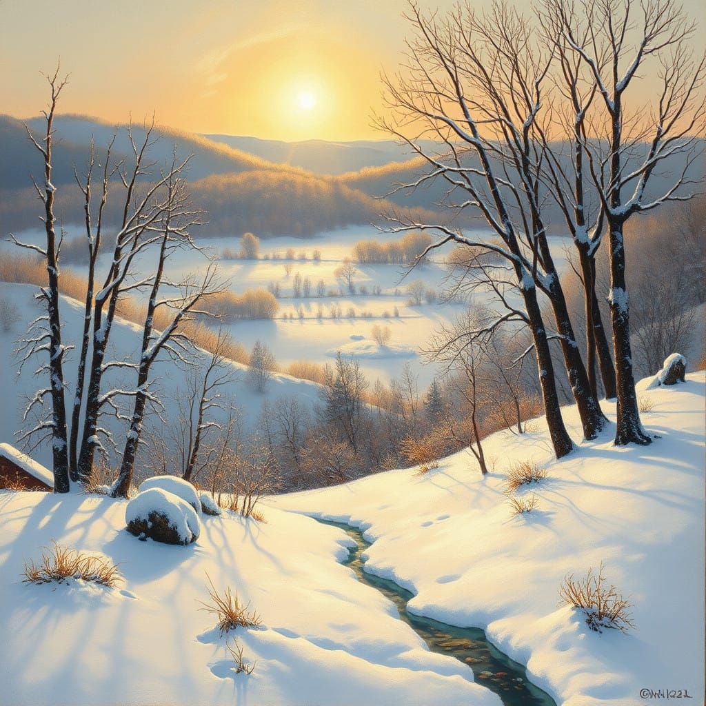 Serene Winter Landscape at Solstice