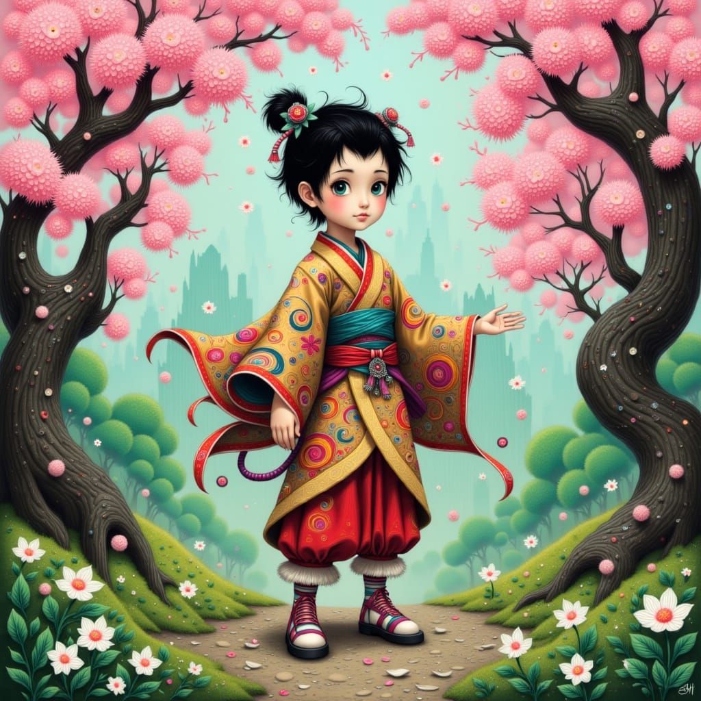 Momotaro in Mystical Japanese Garden Style