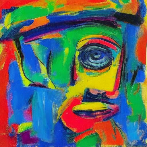 Expressionist Portrait of Person with Distorted Features