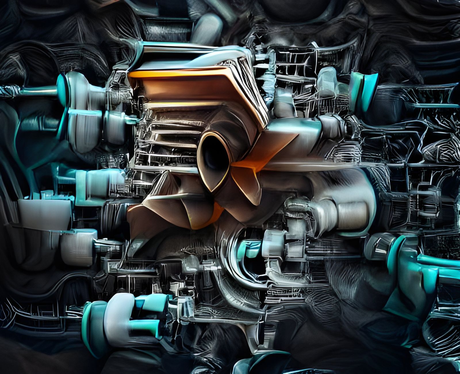Abstract Engine Design in Low Poly Style