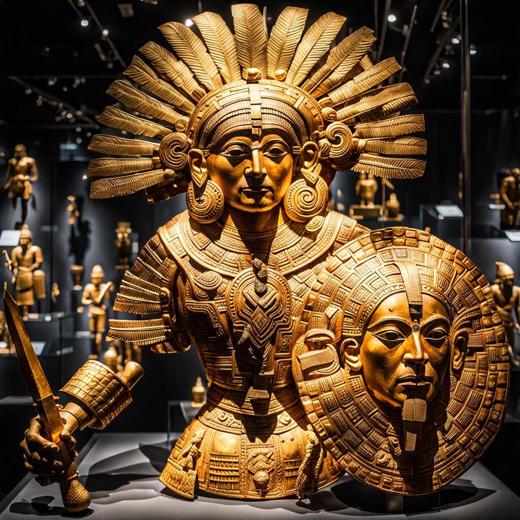 Costa Rican Coctu Warrior with Gold Artifacts