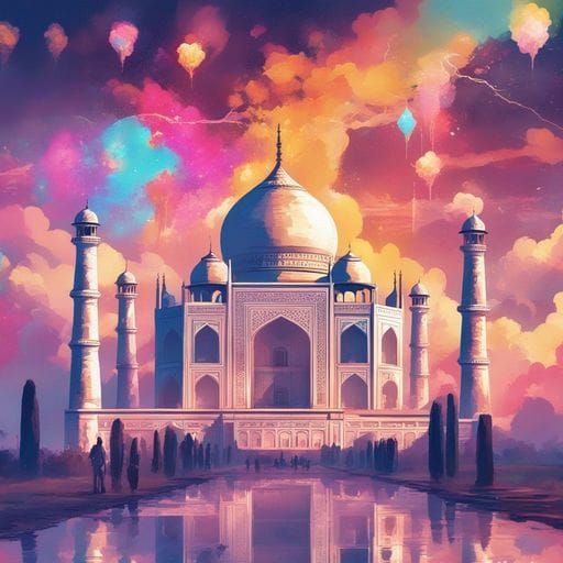 Taj mahal in rainbow particles!!!