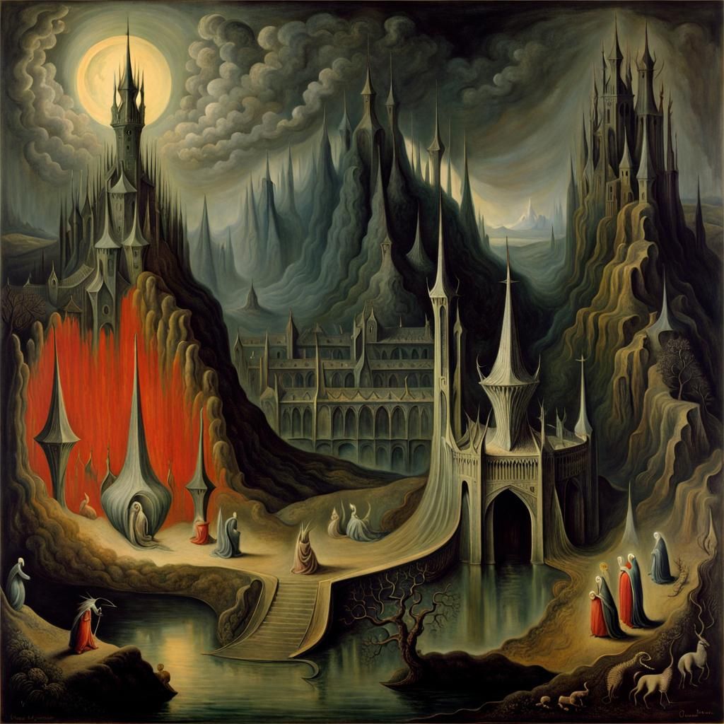 Surreal Horror Masterpiece by Carrington, Doré, Dürer