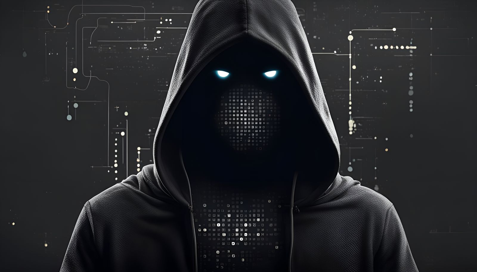 Coding Inspired Hoodie Silhouette on Dark Background