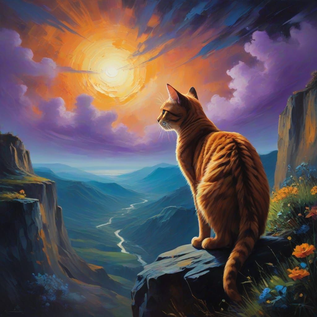 cat in kadinsky-style