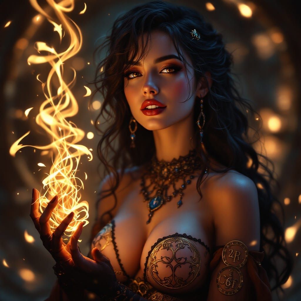 Seductive Sorceress in Mystic Splendor
