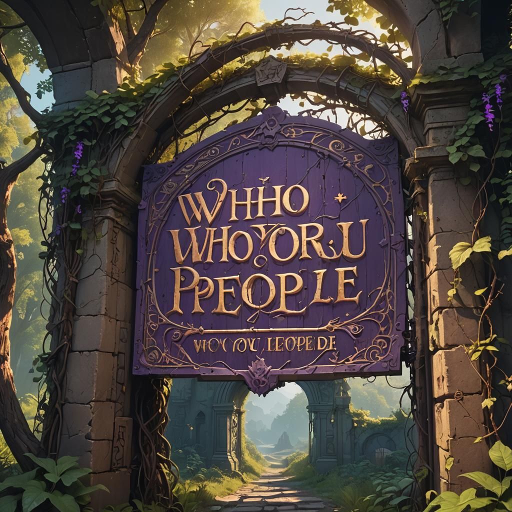 Mystical Archway Sign in Fantasy Matte Painting Style
