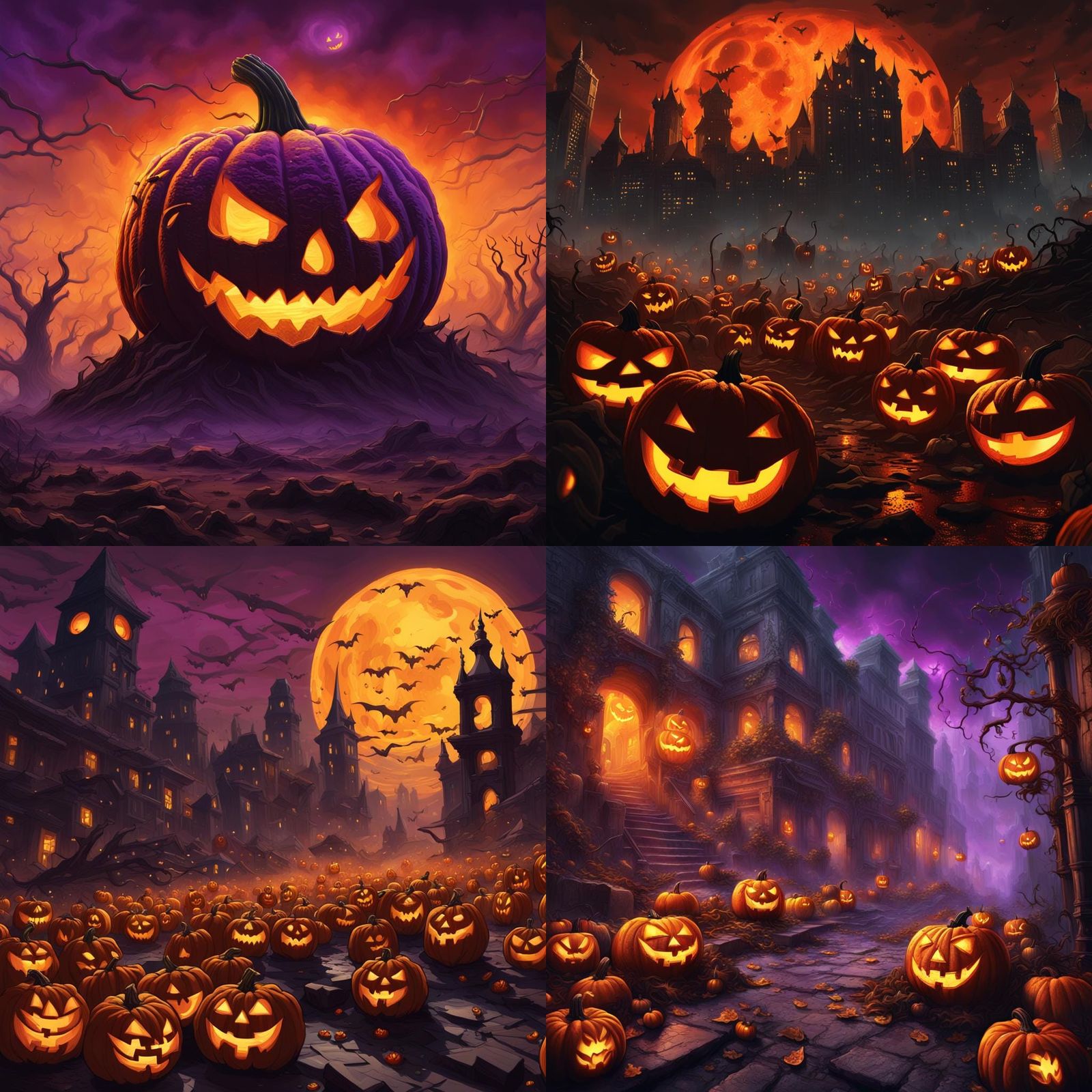 Jack-o'-lantern Apocalypse in Dark Fantasy Style