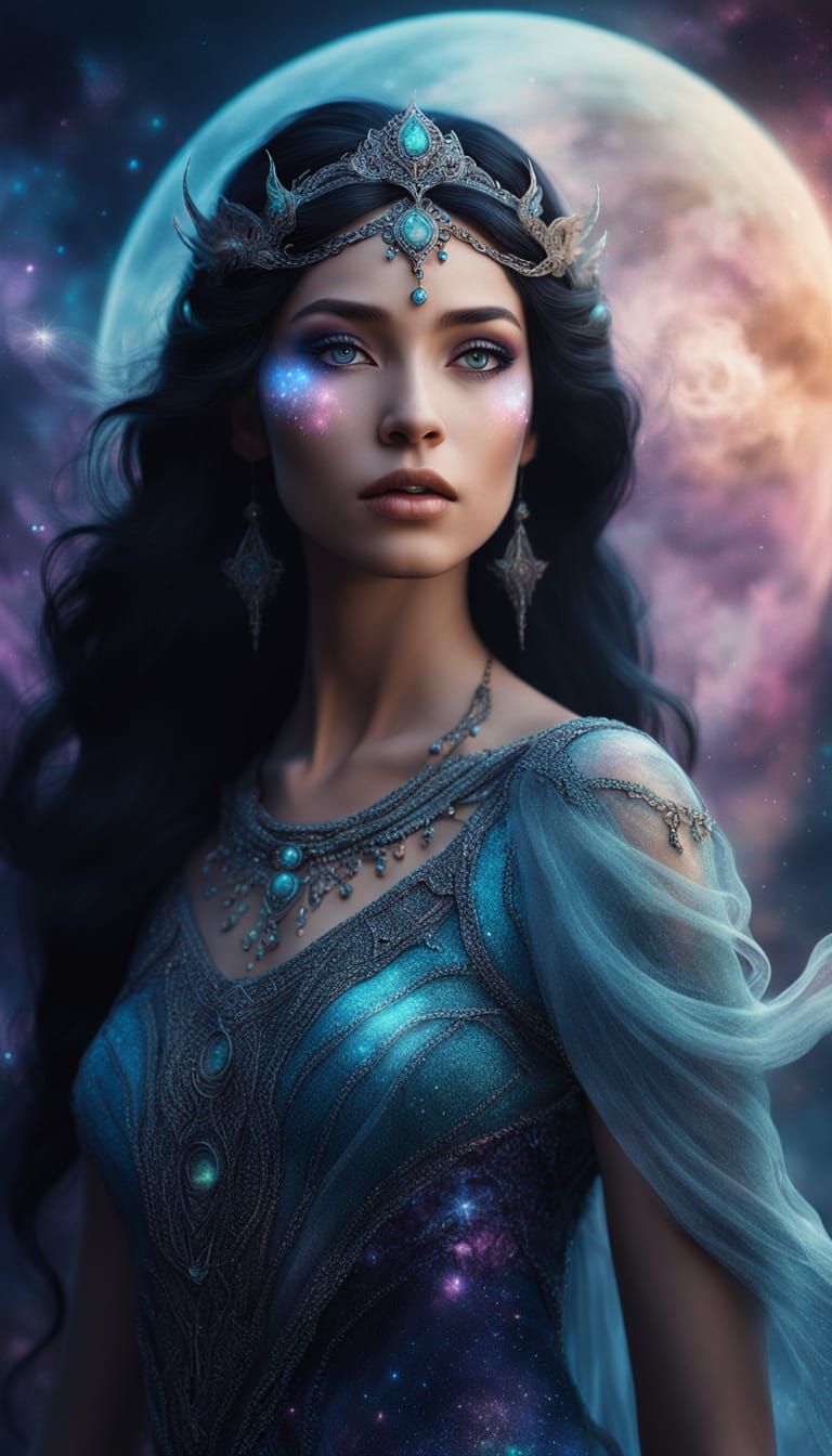 Celestial Goddess in Cosmic Splendor