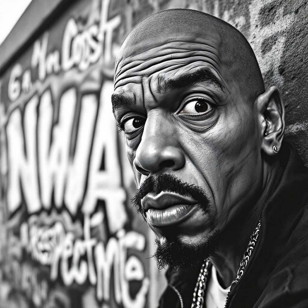 Ice-T Cartoon Portrait in West Coast Graffiti Style