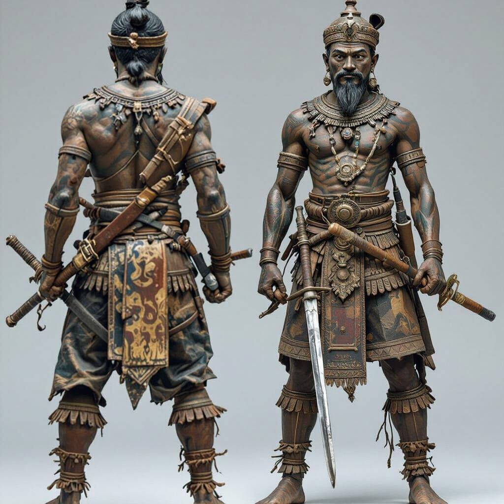 Khmer Bokator Warrior in Old Angkor Empire