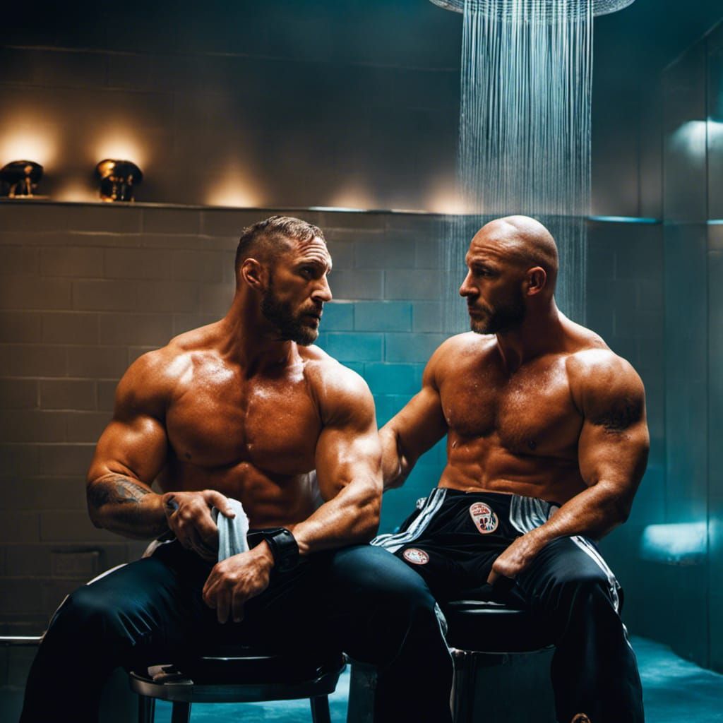 Tom Hardy and Others in Shower: Full Body Portrait