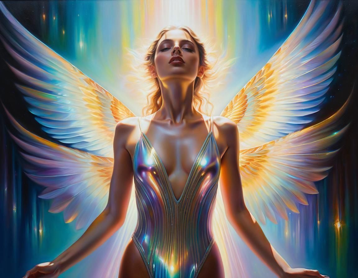 4th Dimension Being Appears, Oil on Canvas