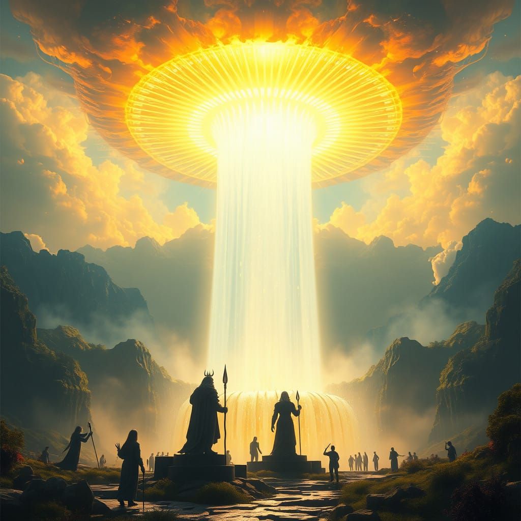 Cosmic Fountain of Light and Power