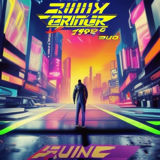 Cyberpunk Cityscape in Rainy Neon Noir Style