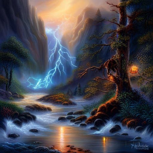 Volcanic Lightning Strikes Black Jaguar