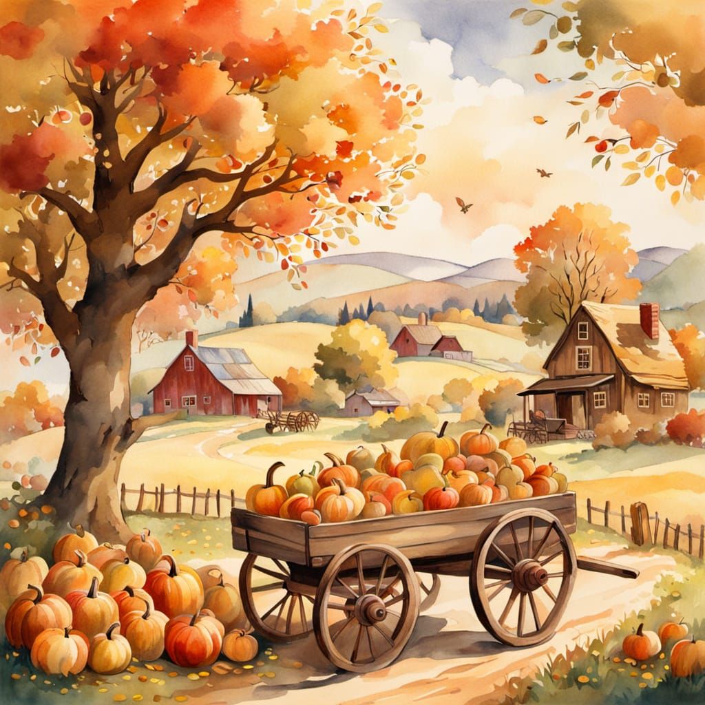 Abundant Autumn Orchard Harvest Scene