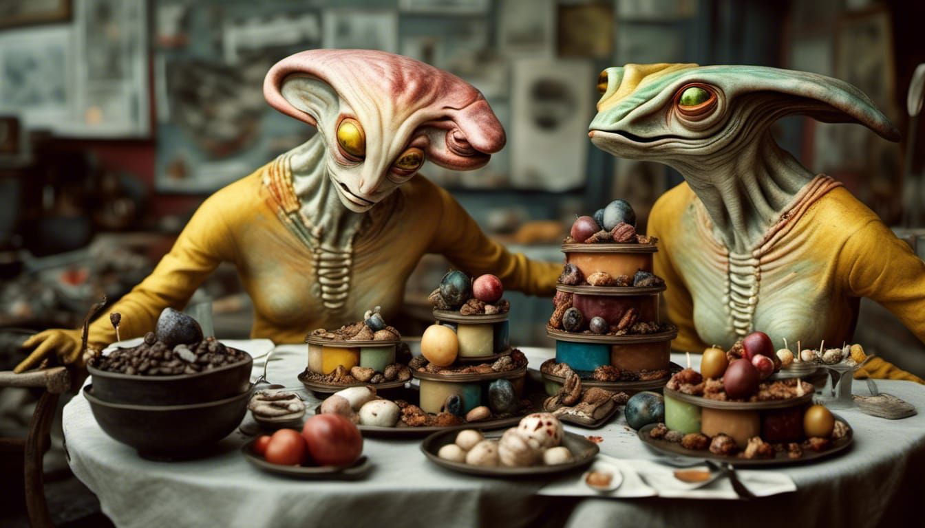 Polychromatic Alien City Life: A Matte Painting