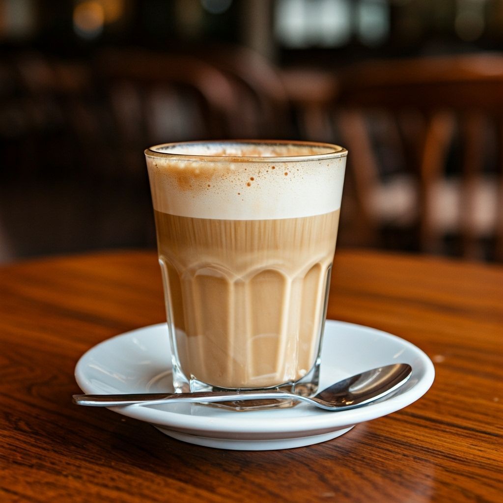 Coffee Glass on Table: AI-Generated Still Life