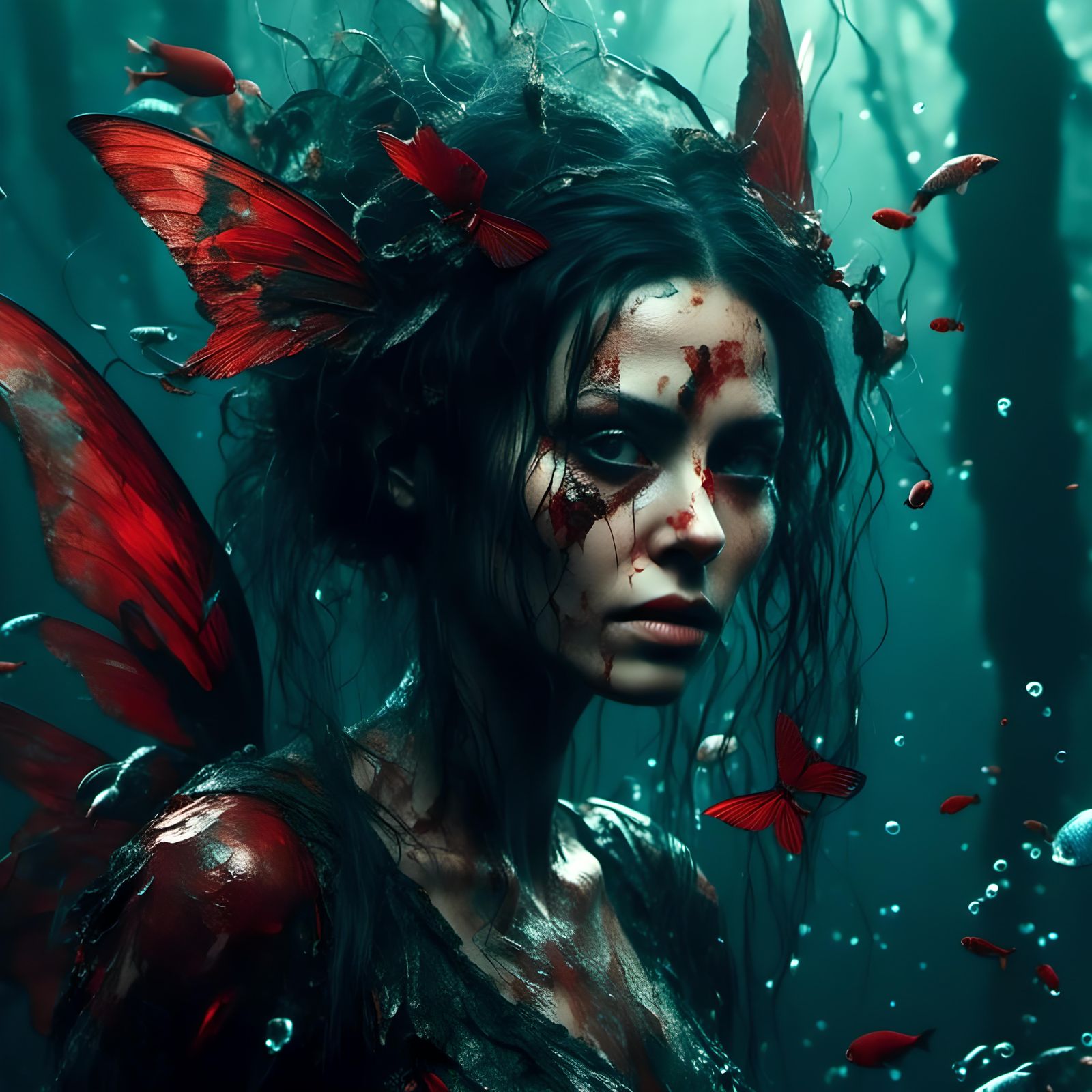 Underwater Fairy in Macabre Style