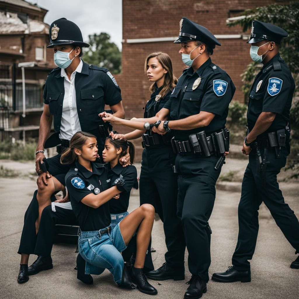 Girls Handcuffed by Police