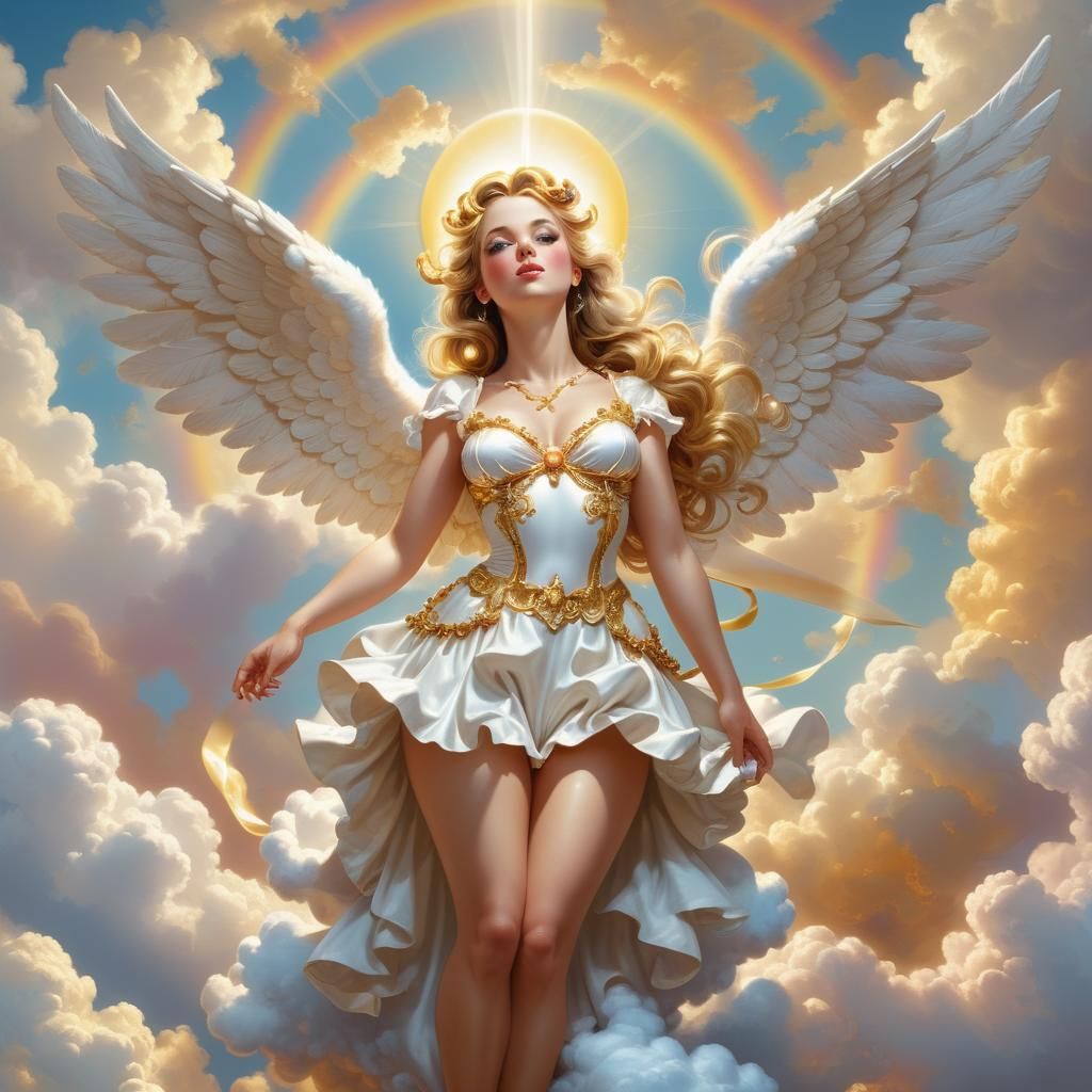 Angelic Pinup in Candyland Art Style