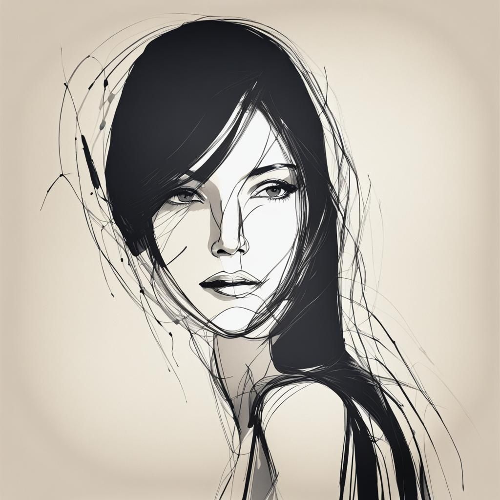 Minimalist Abstract Woman in Impasto Style