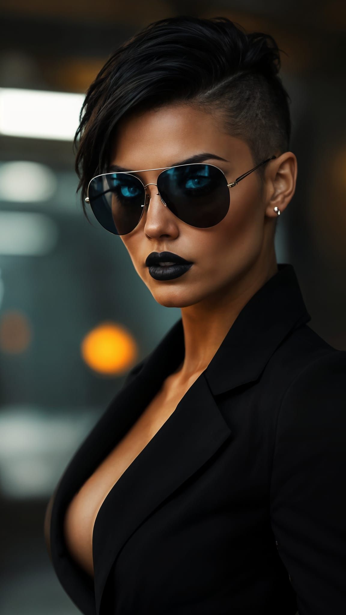 Ex-Marine Woman Working Security in Cinematic Style