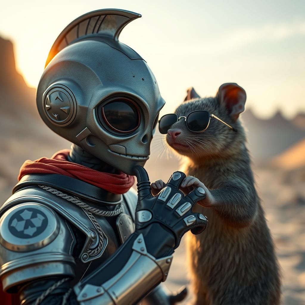 Surreal Encounter: Armored Alien and Blind Mole