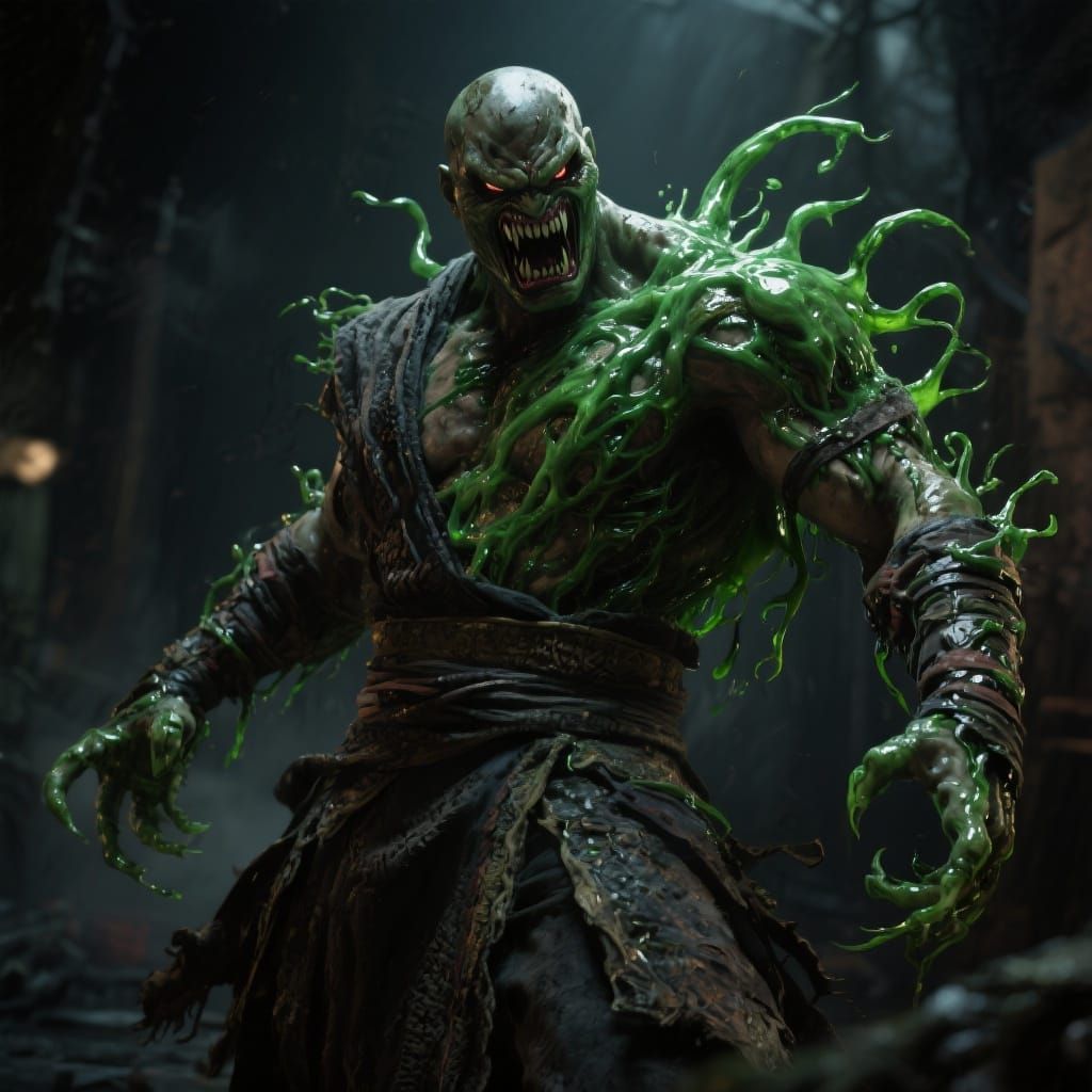 Enraged Venom Warrior in Cinematic Style