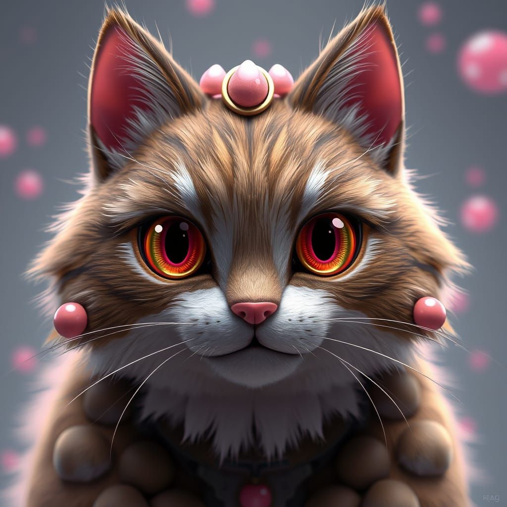 Gum-Inspired Anime Cat in 3D