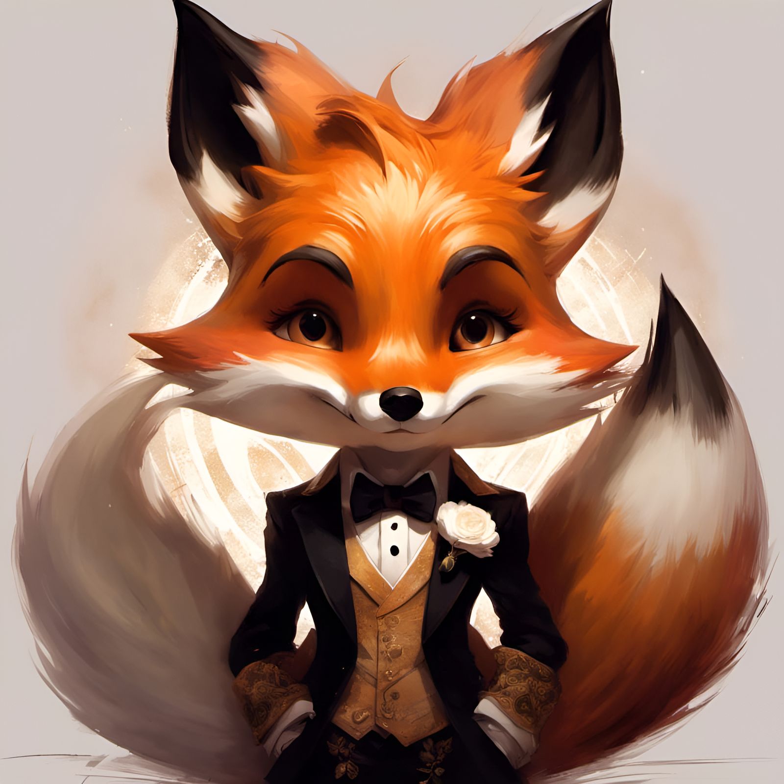 Adorable Chibi Fox Giving a Speech