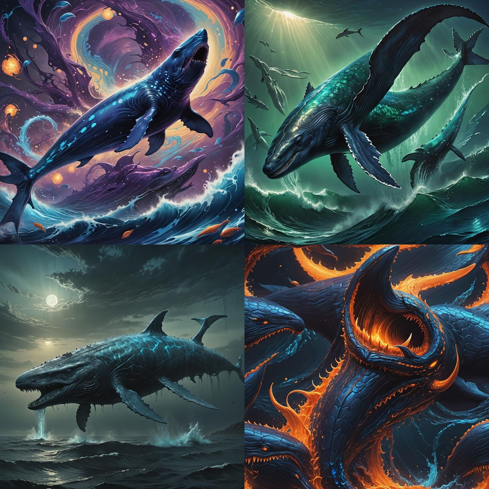 Fantastical Demon Whale Hybrid in Detailed Matte Painting