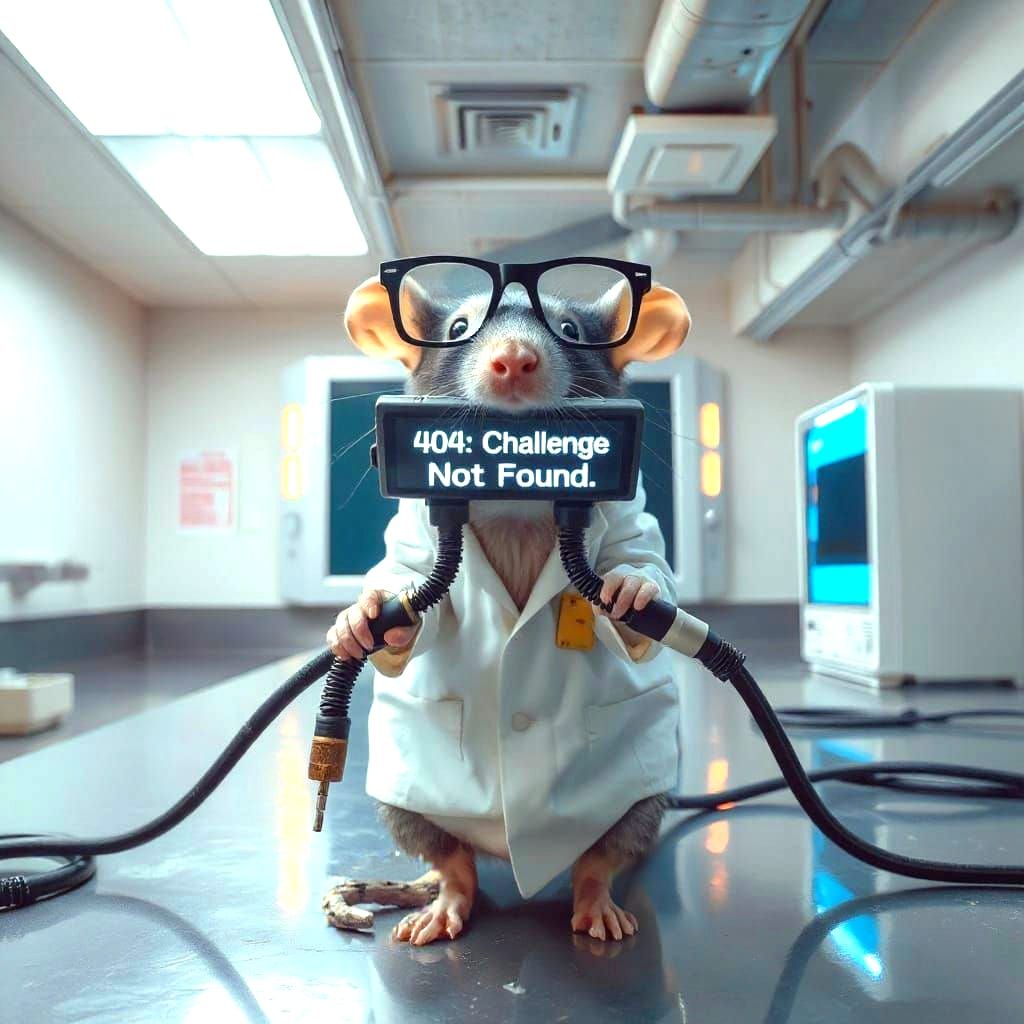 Whimsical Error Message in a Futuristic Lab