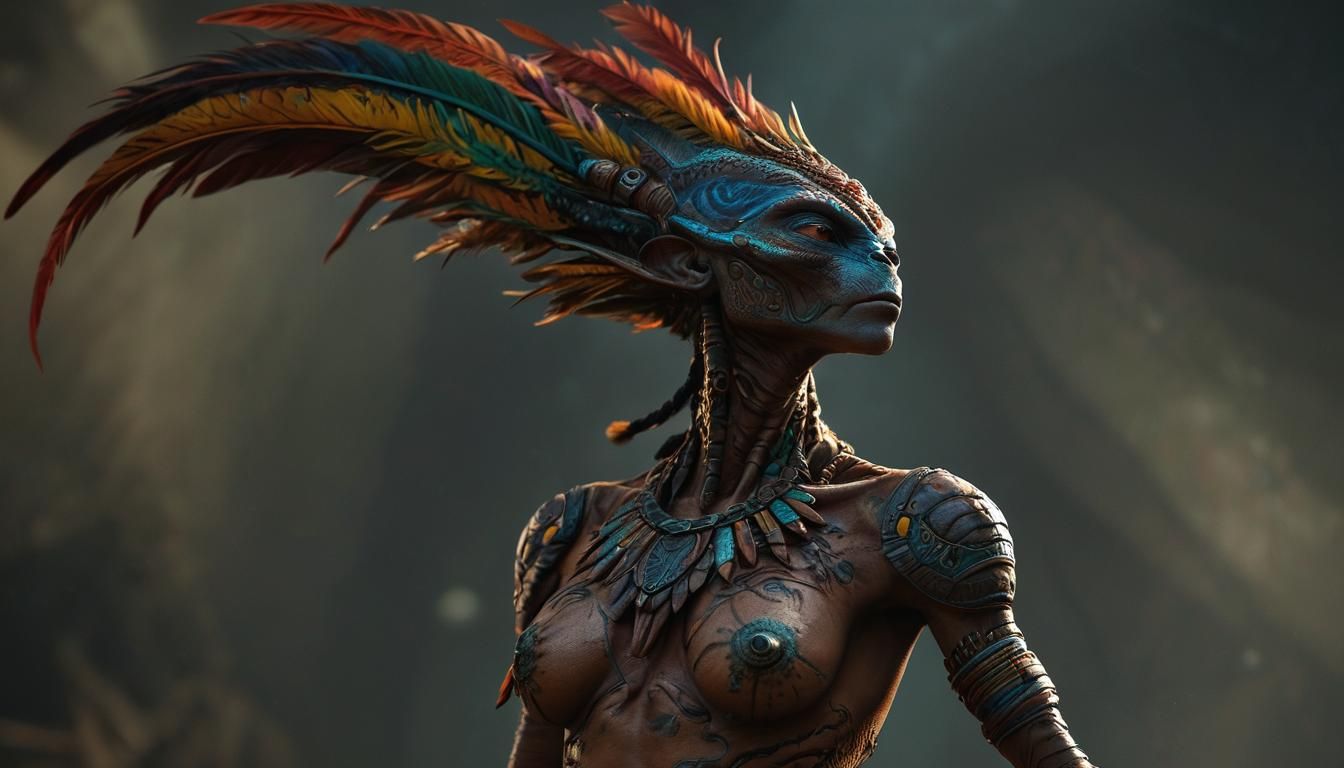 Intricately Detailed Alien Tribe Concept Art