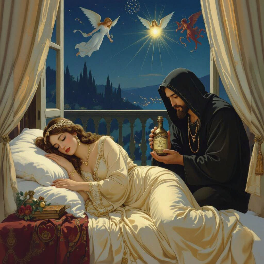 Woman Sleeping with Jesus and Angels