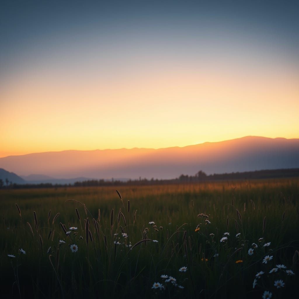 Serene Twilight Landscape in Soft Pastel Hues