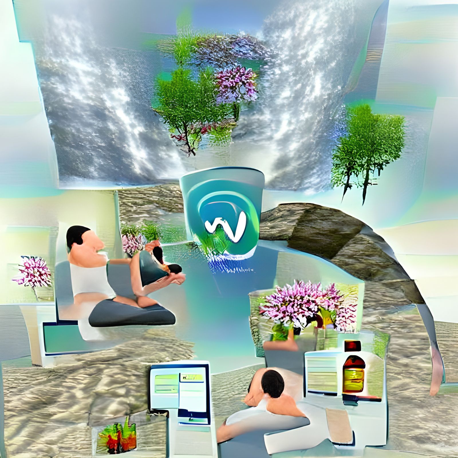 Abstract Virtual Well-Being Concept Art
