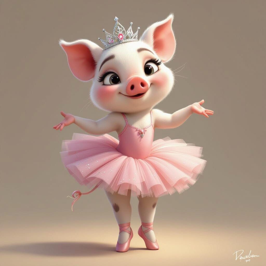 Zootopia Style Pig Girl in Pink Tutu Directs Siblings